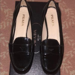Black Prada penny loafers